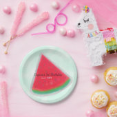 スイカ水彩誕生日パーティパーソナライズされたー ペーパープレート (パーティー)