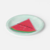 スイカ水彩誕生日パーティパーソナライズされたー ペーパープレート (アングル)