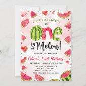 スイカ水彩1st誕生日招待状 招待状 (正面)