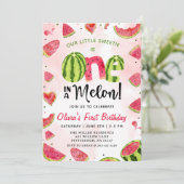 スイカ水彩1st誕生日招待状 招待状 (スタンド正面)