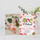 スイカ水彩1st誕生日招待状 招待状 (スタンド正面)