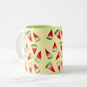 スイカ水色かわいい果物 ツートーンマグカップ (正面左)