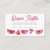 スイカ水色ベビーシャワーおむつラッフル エンクロージャーカード (正面)