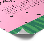 スイカ深夜おむつシャワーゲームサイン ポスター (角)