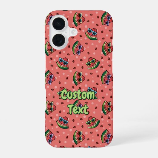 スイカ漫画のパターン iPhone 16ケース (裏面)