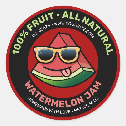 スイカ漫画ラベル ラウンドシール (正面)