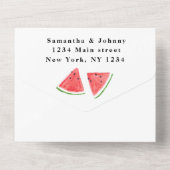 スイカ熱帯フルーツ素朴キュイ結婚ズ オールインワン招待状 (裏面)