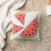 スイカ片ストライプクラシックバックスクエア クッション (ブランケット)