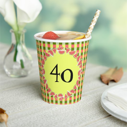 スイカ片チェックエイジ40 紙コップ (インサイチュ)