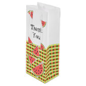 スイカ片チェックサンキュー ワインギフトバッグ (正面アングル)