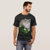 スイカ猫 | 面白い猫のイラスト Tシャツ (正面フル)