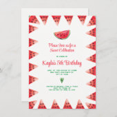 スイカ甘いお祝い誕生日招待状 招待状 (正面/裏面)