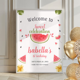 スイカ甘い女の子フルーツポスター歓迎サイン ポスター