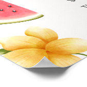 スイカ甘い女の子フルーツポスター歓迎サイン ポスター (角)