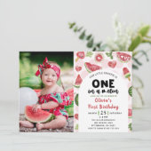 スイカ甘い誕生日1st誕生日パーティー写真 招待状 (スタンド正面)