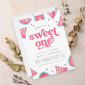 スイカ甘い1歳1歳の誕生日パーティの招待状 招待状