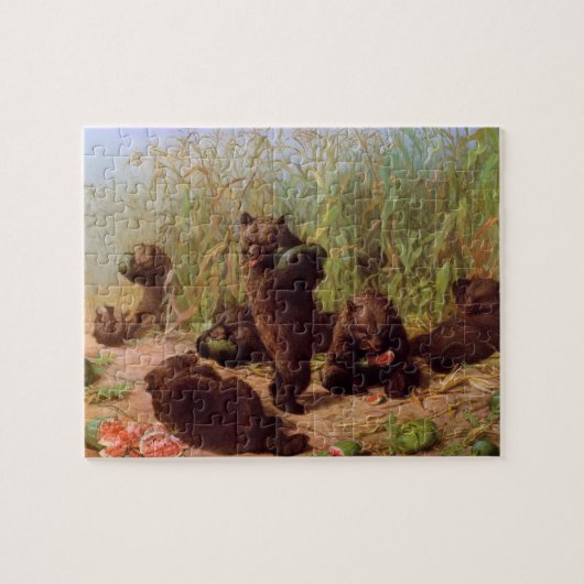 スイカ畑の熊（W.H.ひげ） ジグソーパズル (横)