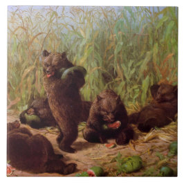 スイカ畑の熊（W.H.ひげ） タイル