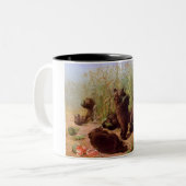 スイカ畑の熊（W.H.ひげ） ツートーンマグカップ (正面左)