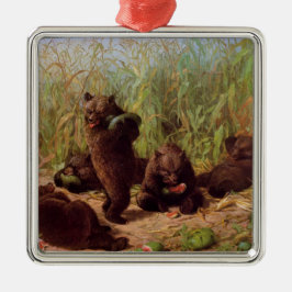 スイカ畑の熊（W.H.ひげ） メタルオーナメント