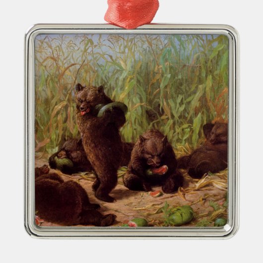 スイカ畑の熊（W.H.ひげ） メタルオーナメント (正面)