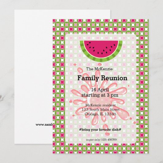 スイカ科懇親会 招待状 (正面/裏面)