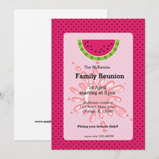 スイカ科懇親会 招待状 (正面/裏面)