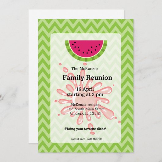 スイカ科懇親会 招待状 (正面/裏面)