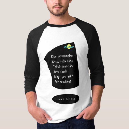 スイカ種子 – ホワイトレタリング Tシャツ (正面)