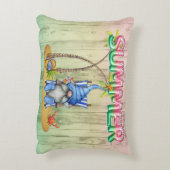 スイカ箔バルーン及びヤシ付ビーチ格言 アクセントクッション (裏面(縦))