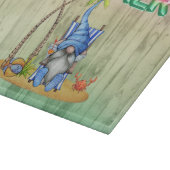 スイカ箔バルーン及びヤシ付ビーチ格言 カッティングボード (角)