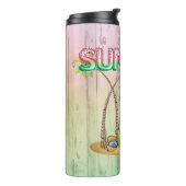 スイカ箔バルーン及びヤシ付ビーチ格言 タンブラー (回転左)