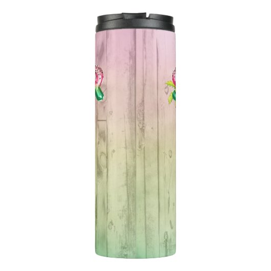 スイカ箔バルーン及びヤシ付ビーチ格言 タンブラー (裏面)