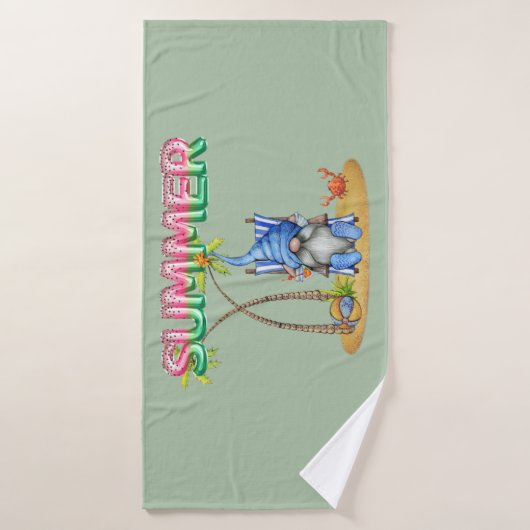 スイカ箔バルーン及びヤシ付ビーチ格言 バスタオル (バスタオル)