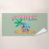 スイカ箔バルーン及び絞り染めビーチサーフィン バスタオル (バスタオル)