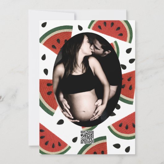 スイカ糸あなたはそれをスライスする任意の方法ベビーシャワー 招待状 (裏面)