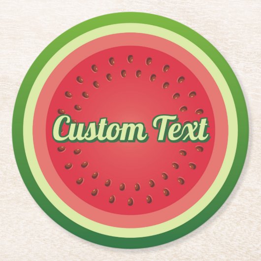 スイカ紙コースター ラウンドペーパーコースター (正面)