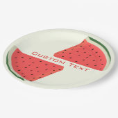 スイカ紙プレート – あなたのテキスト – 名前 ペーパープレート (アングル)