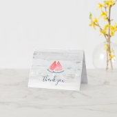 スイカ素朴ウッドスクリプト結婚の感謝 カード (黄色い花)