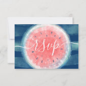スイカ素朴エレガントウォーター結婚カラー 出欠カード (裏面)