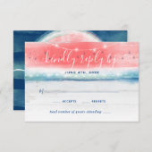 スイカ素朴エレガントウォーター結婚カラー 出欠カード (正面/裏面)