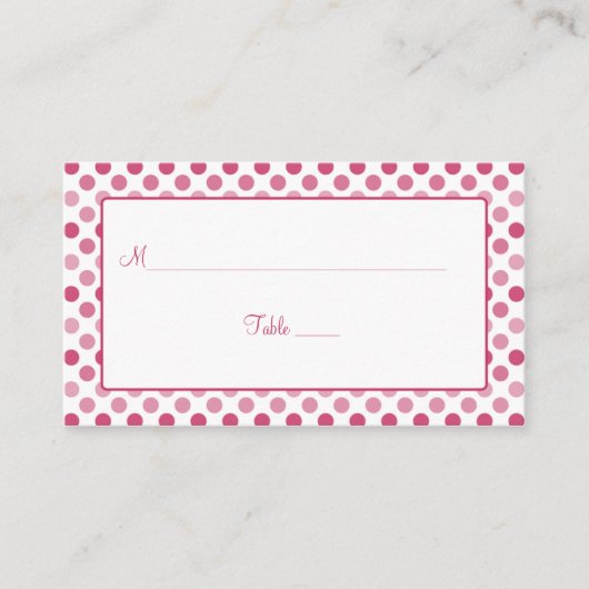 スイカ結婚ピンク水玉模様座席表 プレイスカード (正面)