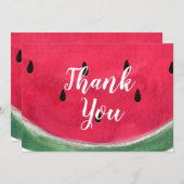 スイカ結婚付きの夏のサンキューカード サンキューカード (正面/裏面)