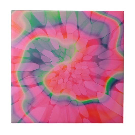 スイカ絞り染料 タイル (正面)