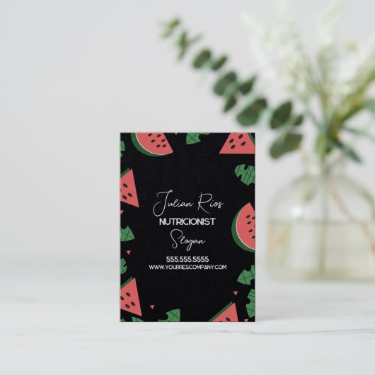 スイカ縁ど栄養士果実 名刺 (スタンド正面)