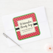 スイカ美しい石鹸自家製製品ラベル スクエアシール (封筒)