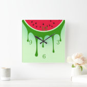 スイカ美術 スクエア壁時計 (ホーム)