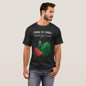 スイカ自分の野菜を栽培ローカル農家 Tシャツ (正面フル)