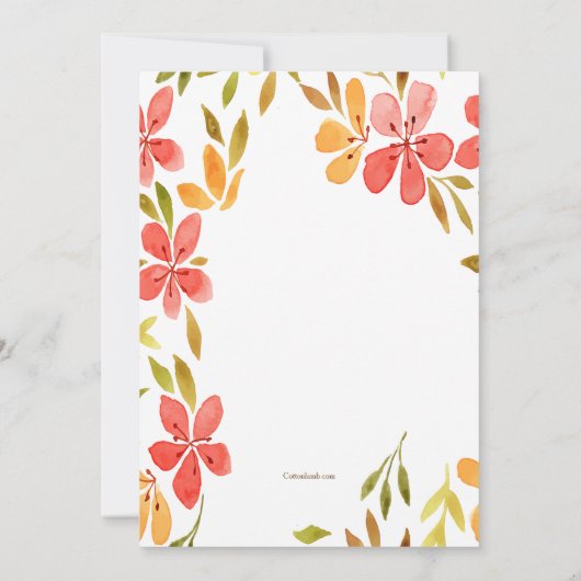 スイカ花招待状 招待状 (裏面)