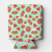 スイカ芸術的:水彩フルーツパターン。 缶クーラー (裏面)